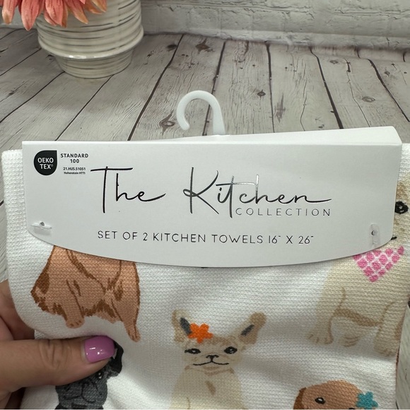 NWT the kitchen collection Dog Patterned cotton kitchen Towel set - Picture 4 of 8